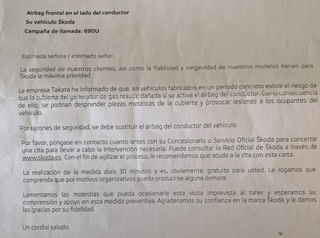 Comunicación DGT llamada a revisión